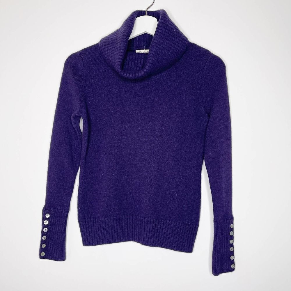 DAVID BROOKS Purple Wool Turtleneck Sweater 